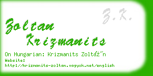 zoltan krizmanits business card